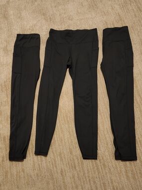 Black Stretch Pants Set Of 3